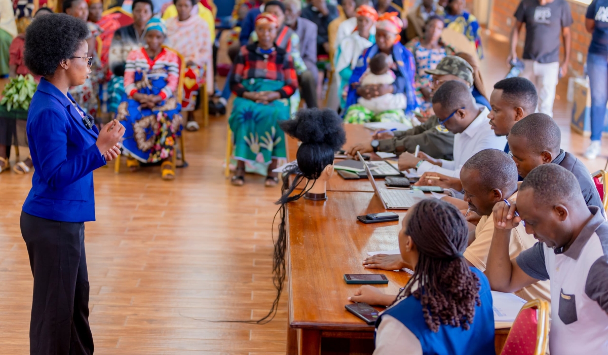 A woman presents her business during an event where more than 100 small businesses got financial support in Kinigi, Musanze District on Thursday, October 24. Courtesy.