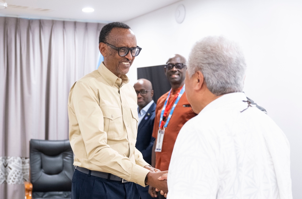 President Paul Kagame meets with Afioga Fiamē Naomi Mata’afa , Prime Minister of Samoa in Apia, October 23, 2024. Photo by Village Urugwiro