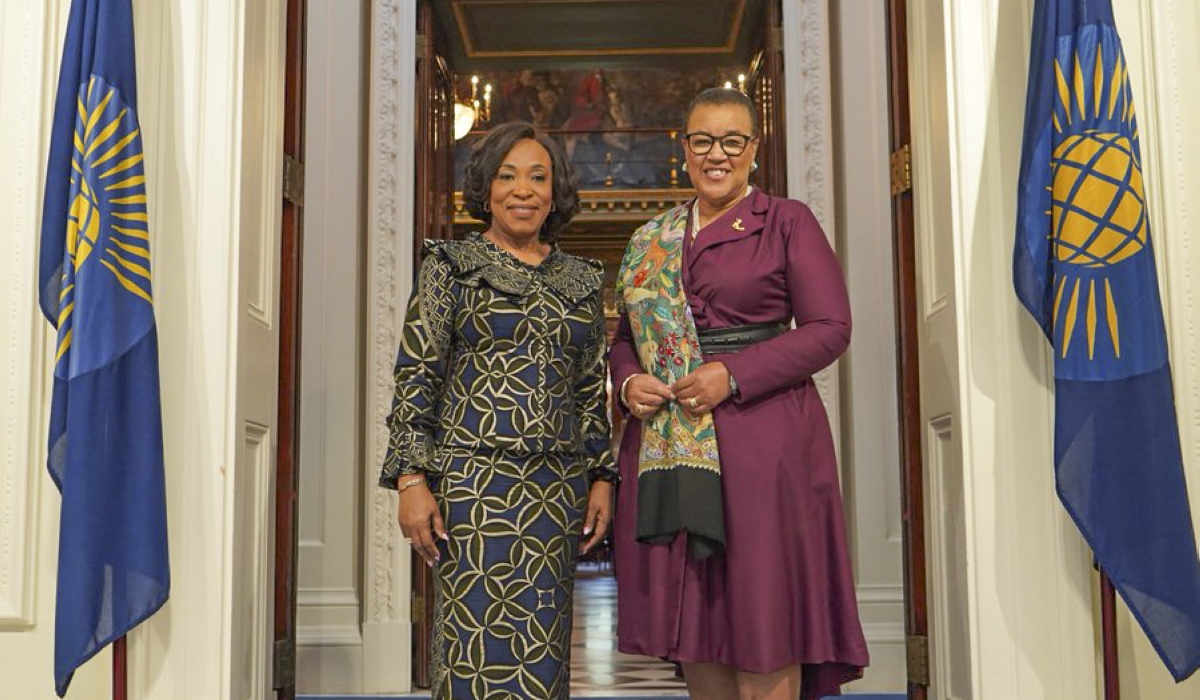 Shirley Ayorkor Botchwey, the incoming Secretary-General of the Commonwealth and the current SG Patricia Scotland KC. Courtesy