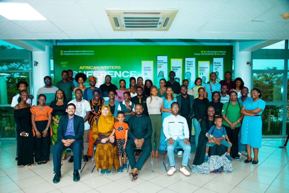 Participants pose for a group picture during the 7th African Writers Conference which took place at Kigali Public Library on Saturday, October 26