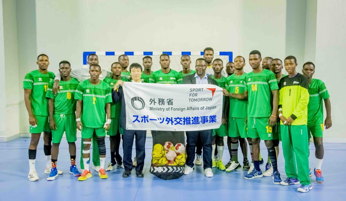 Officials and players during the launch of Japan&#039;s Sport for Tomorrow initiative