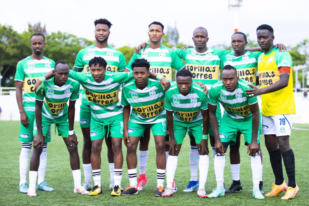 SC Kiyovu players pose for a photo at a league match against Bugesera at Kigali Pele stadium. Courtesy