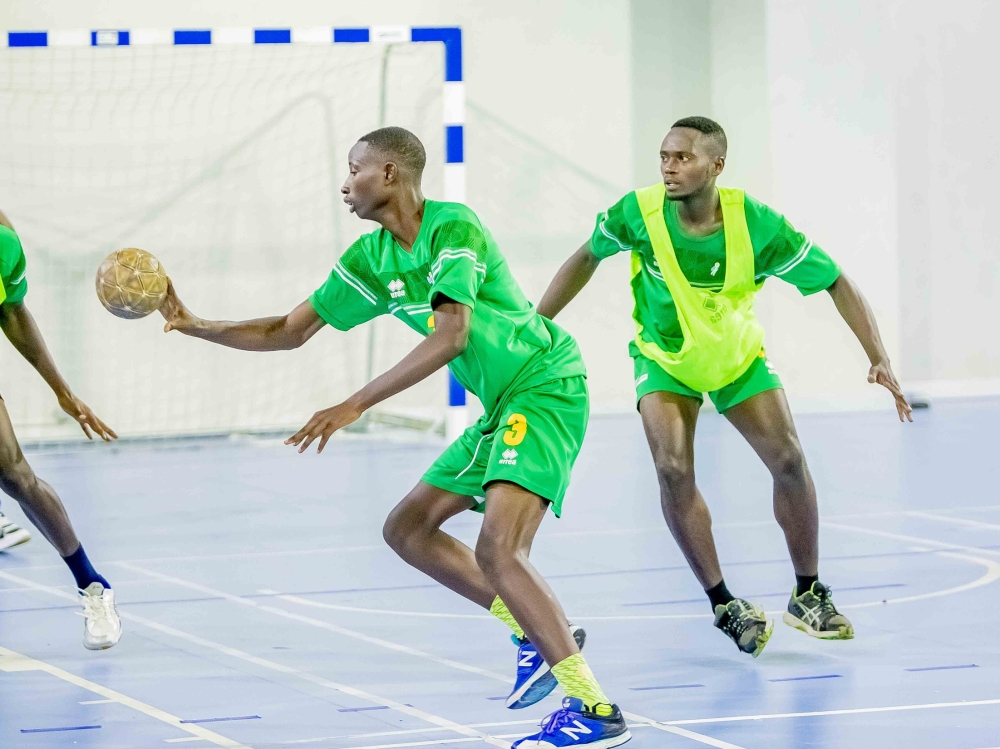 Rwanda U20 during a training session. Rwanda will face Congo Brazzaville in the opening match of the IHF Africa Continental tournament-courtesy