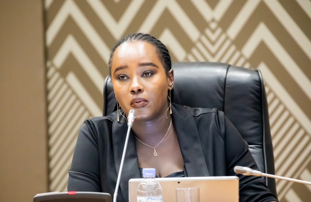 RGB Chief Executive Officer Doris Picard Uwicyeza while presenting the institution&#039;s 2023-2024 annual report to a joint plenary sitting of Parliament, on October 29, 2024. Land service improvement is one of the report&#039;s findings (courtesy).