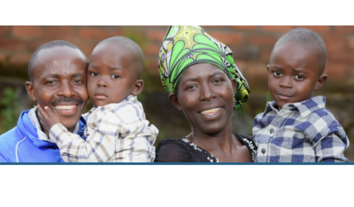 A family that is under Bandebereho programme that  aims to engage men as fathers and partners in maternal child health, caregiving and violence prevention for healthier couple relationship.