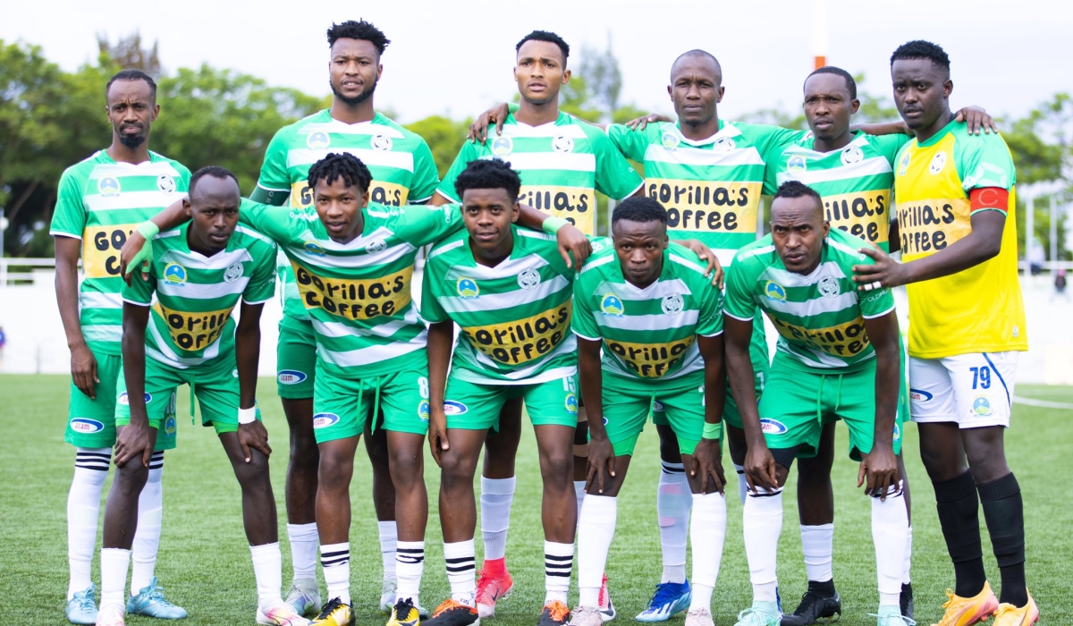 SC Kiyovu players pose for a photo at a league match against Bugesera at Kigali Pele stadium. Courtesy