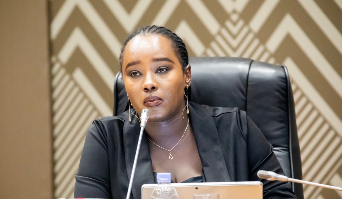 RGB Chief Executive Officer Doris Picard Uwicyeza while presenting the institution&#039;s 2023-2024 annual report to a joint plenary sitting of Parliament, on October 29, 2024. Land service improvement is one of the report&#039;s findings (courtesy).