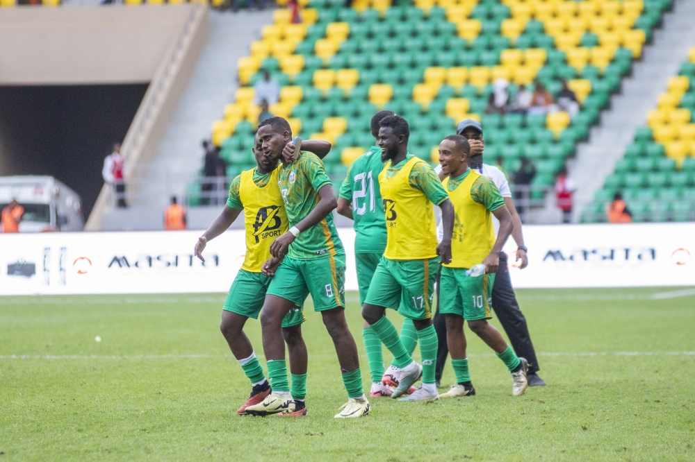 Djibouti players celebrate after 1-0 victory over Rwanda in the first leg of CHAN 2025 preliminary round on Sunday, October 27-courtesy. 