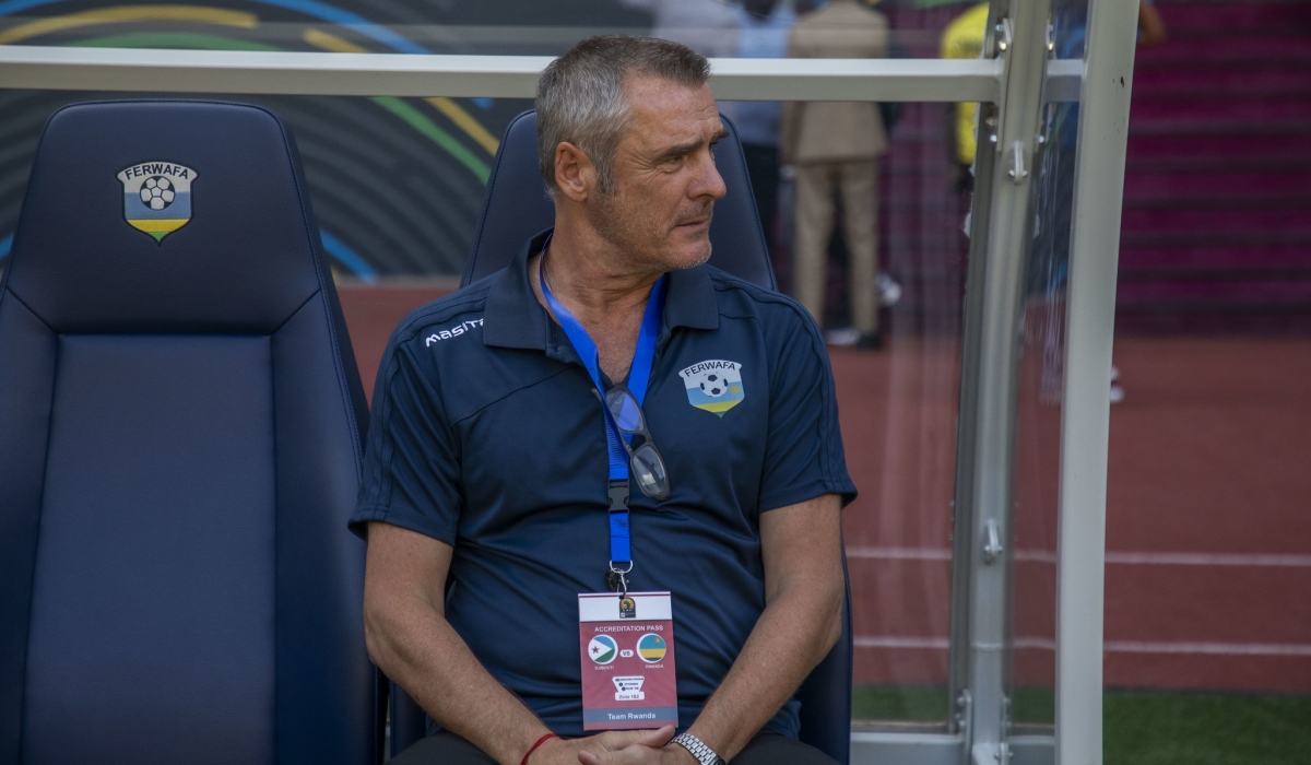 Amavubi Head Coach, Frank Spittler during the match between Amavubi and Djibut at Amahoro Stadium, on Sunday, October 27. Photo by Emmanuel Dushimimana