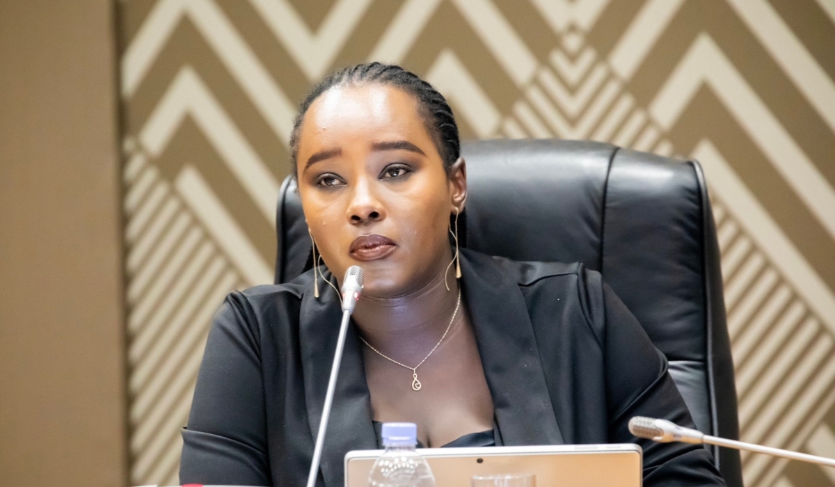 RGB Chief Executive Officer Doris Picard Uwicyeza while presenting the institution&#039;s 2023-2024 annual report to a joint plenary sitting of Parliament, on October 29, 2024. Land service improvement is one of the report&#039;s findings (courtesy).