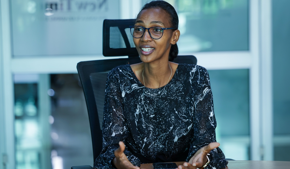 Angel Uwatenge during an interview with The New Times. Photo: by Willy Mucyo.