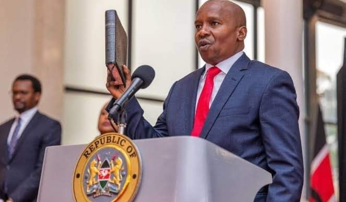 Kithure Kindiki takes the oath of office as Kenya&#039;s new Deputy President. Photo Courtesy