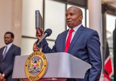 Kithure Kindiki takes the oath of office as Kenya&#039;s new Deputy President. Photo Courtesy