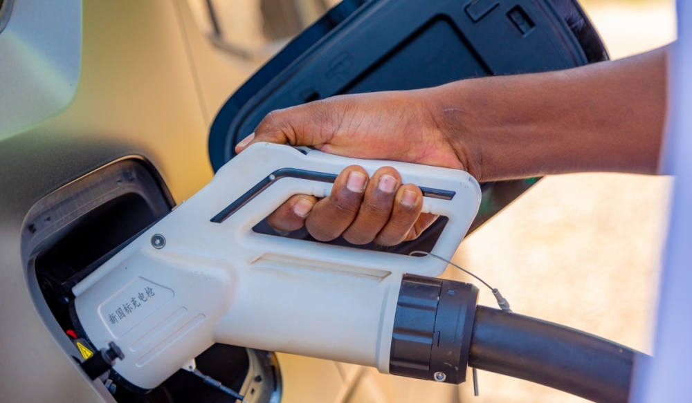 An e-charging station. Actors in the e-mobility industry say Rwanda needs more charging infrastructure to boost the adoption of EVs. File