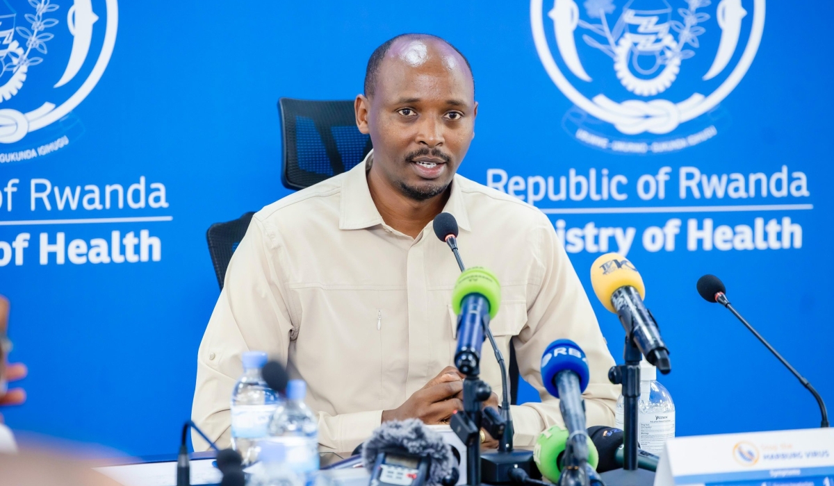 Health Minister Dr. Sabin Nsanzimana addresses the journalist during a press conference in Kigali on November 4. Photo Courtesy 