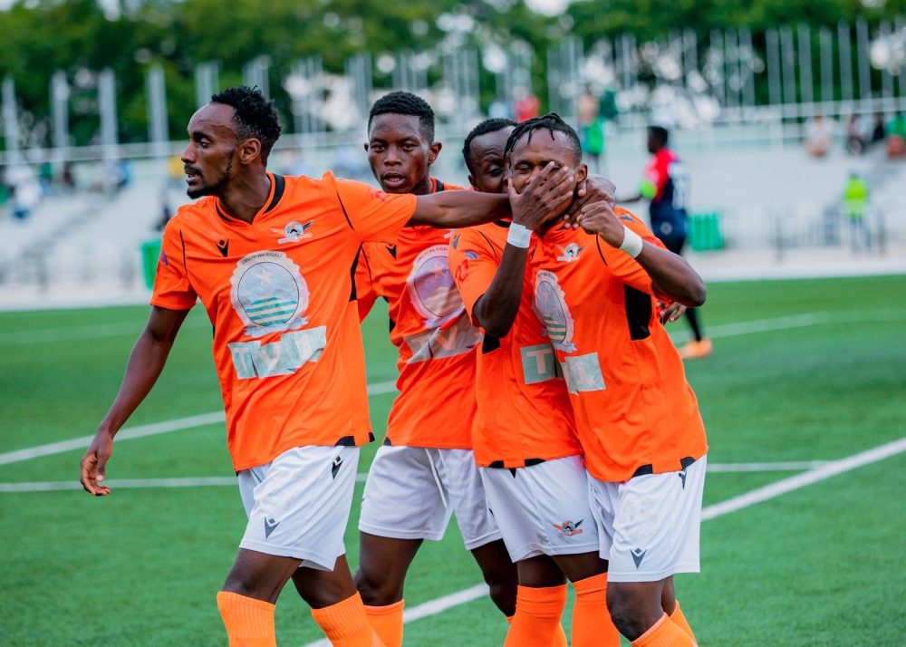 Gasogi United players celebrate a 4-3 goal during the game between Kiyovu Sports on Tuesday, November 5