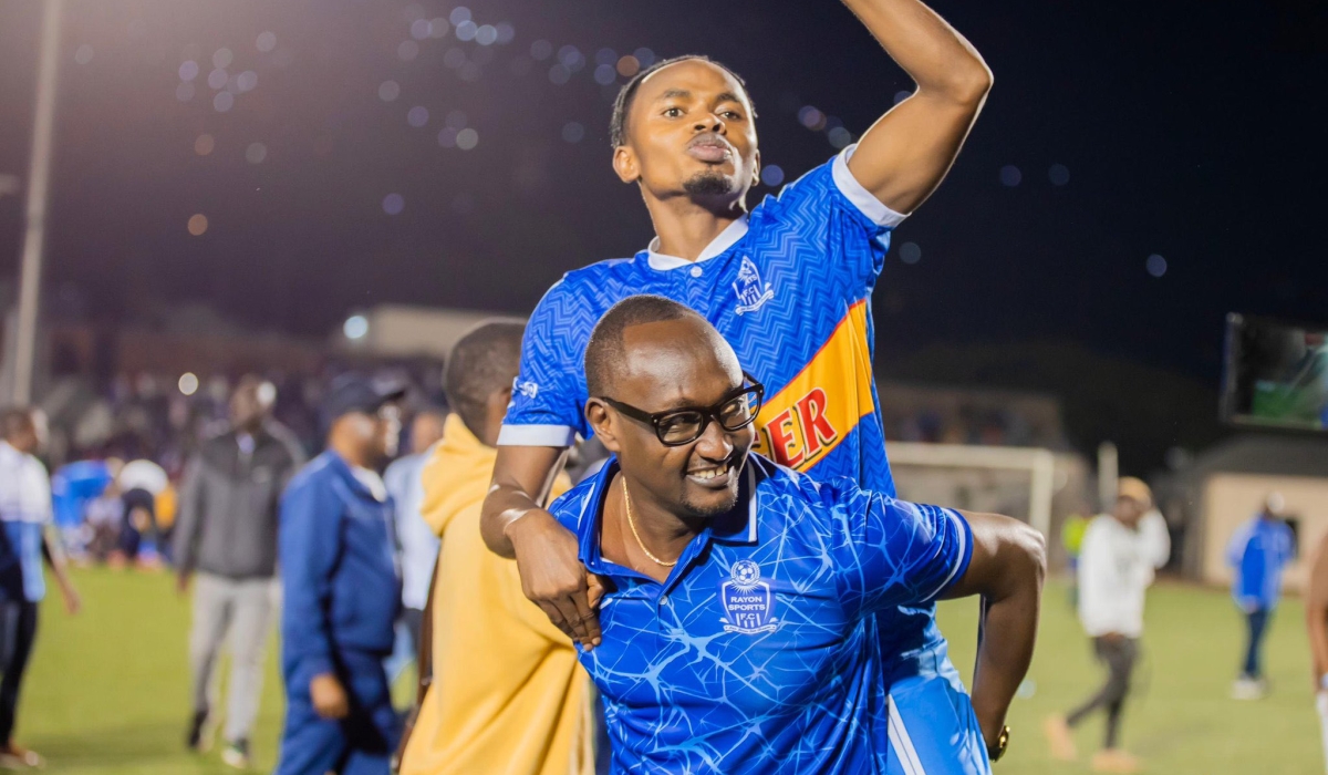 Rayon Sports captain Kevin Muhire celebrates after helping his side to a 4-0 victory over Kiyovu Sports at Kigali Pele Stadium on Saturday, November 2-courtesy