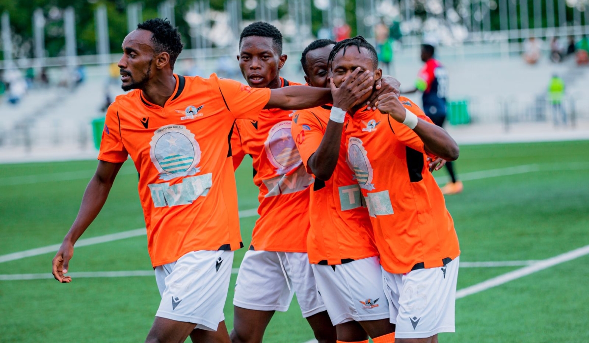 Gasogi United players celebrate a 4-3 goal during the game between Kiyovu Sports on Tuesday, November 5