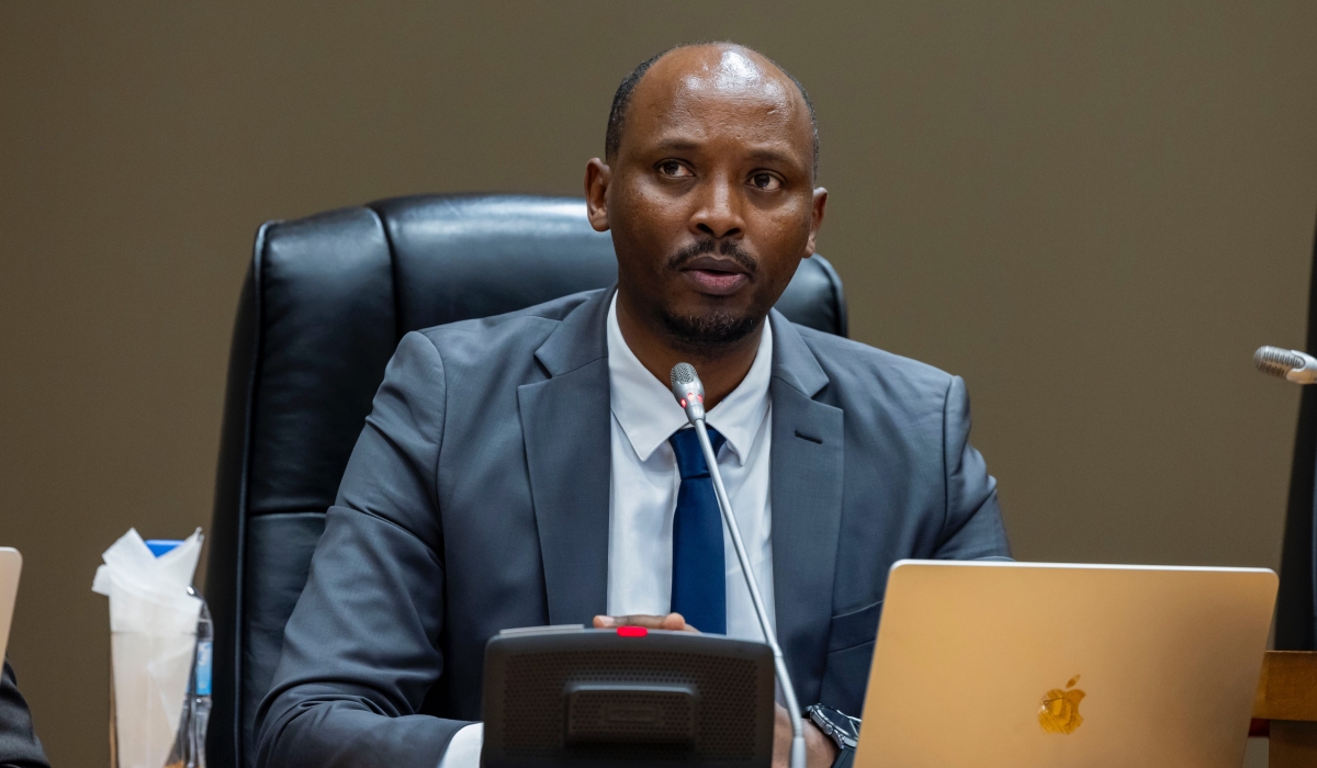 The Minister of Health, Dr. Sabin Nsanzimana, speaks during the tabling of a bill governing
healthcare services to lawmakers, on Tuesday, November 5, 2024. The bill seeks, among other things, to revise the age of consent for healthcare services to girls from the age of 15 to enhance accessibility for teenagers and reduce associated health risks. Photo: Courtesy