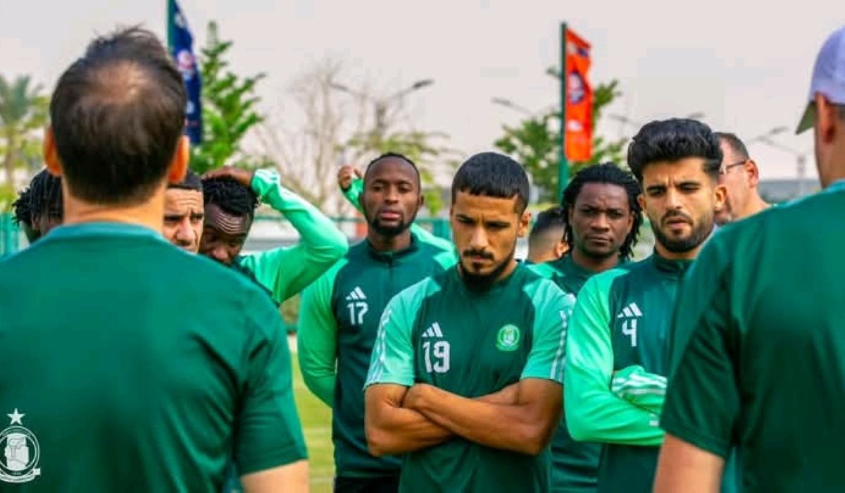 Centre back Thierry Manzi (#17) returned to full training with Al Ahly Tripoly on Tuesday-courtesy