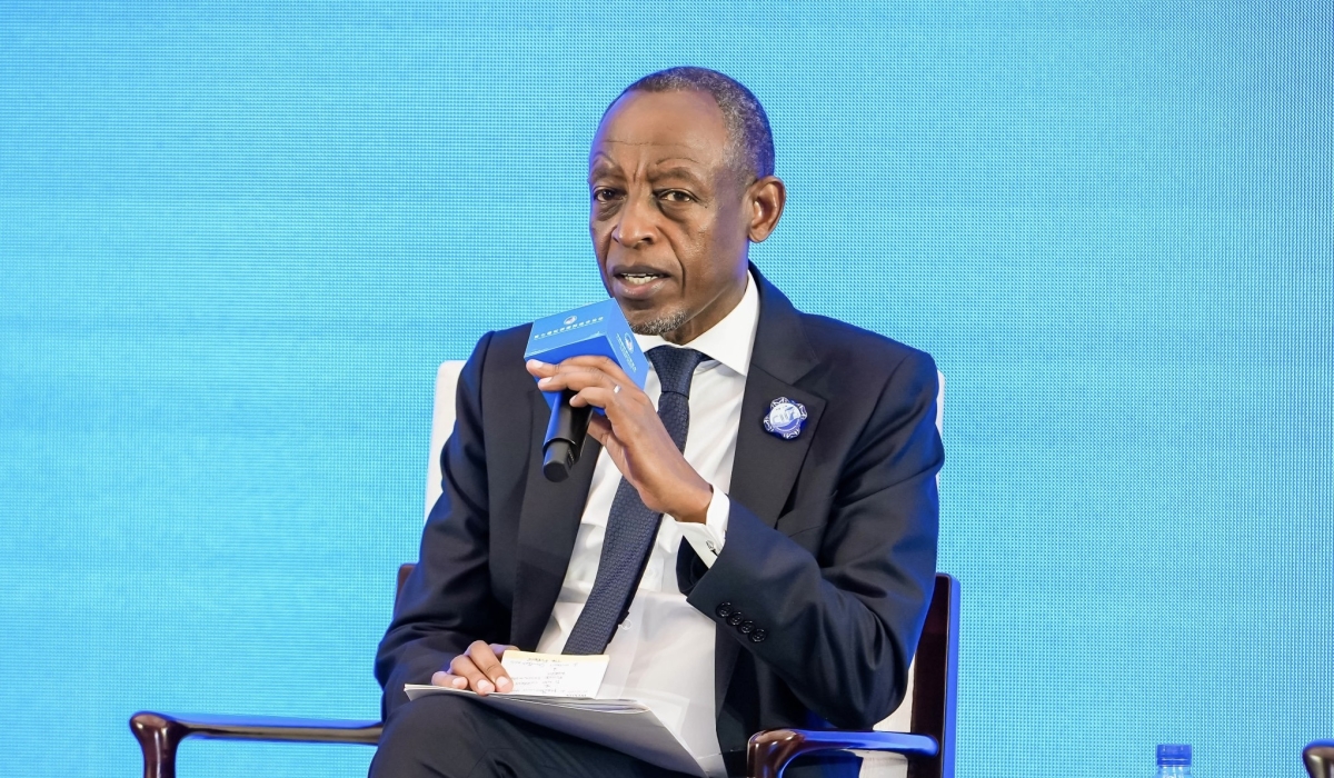 Rwanda&#039;s Ambassador to China, James Kimonyo speaks during a side event on Tuesday, November 5, during the China International Import Expo (CIIE) in Shanghai, China. Courtesy 