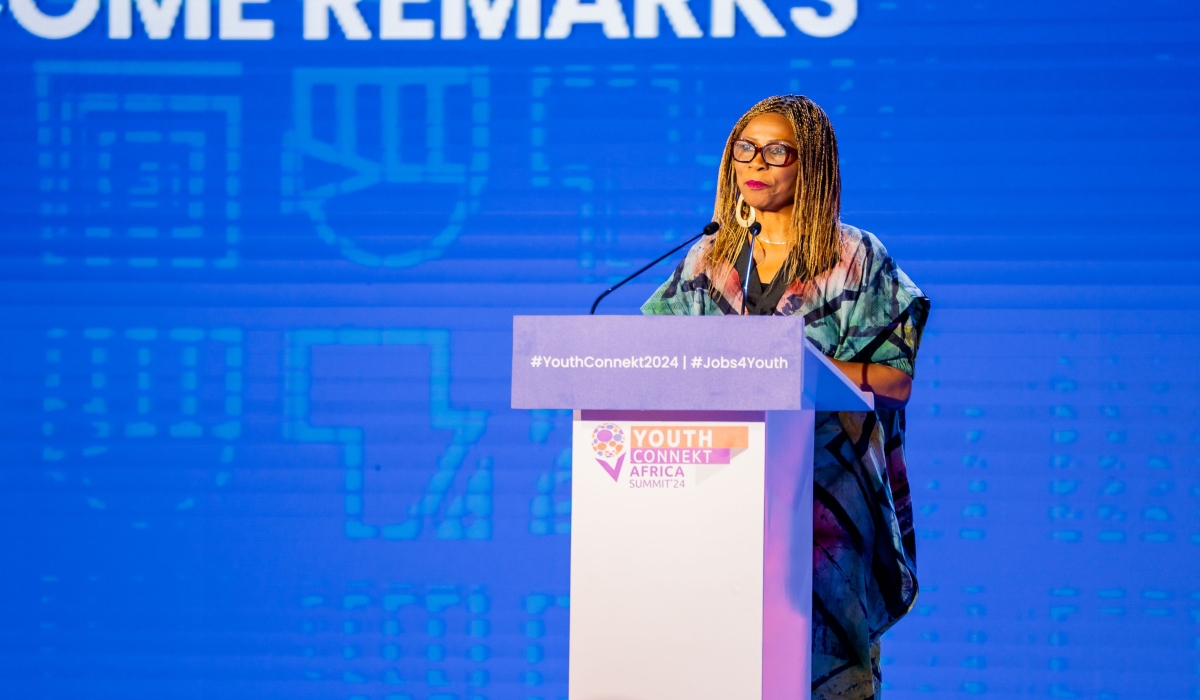 Ahunna Eziakonwa, the Director of the United Nation Development Programme’s Regional Bureau for Africa, speaks at the 2024 YouthConnekt Africa Summit in Kigali on November 8. Courtesy