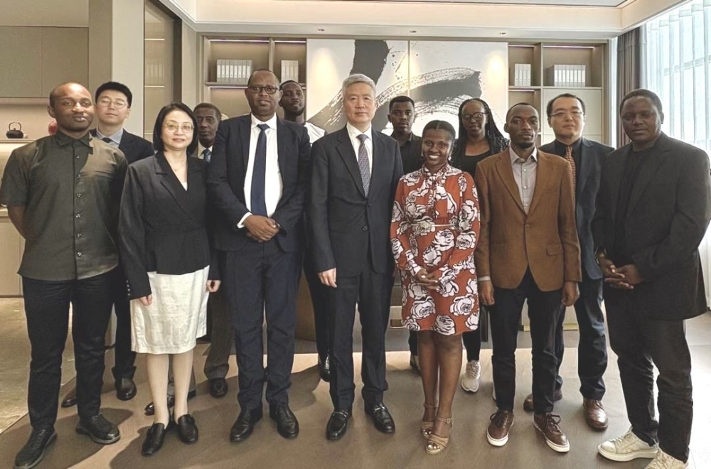 Rwandan journalists, alongside their hosts, All-China Journalists Association (ACJA) in a group photo after sharing a meal in Zhejiang, the largest city is Hangzhou, China