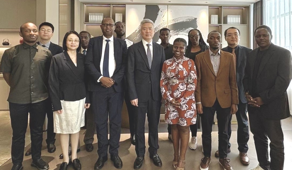 Rwandan journalists, alongside their hosts, All-China Journalists Association (ACJA) in a group photo after sharing a meal in Zhejiang, the largest city is Hangzhou, China