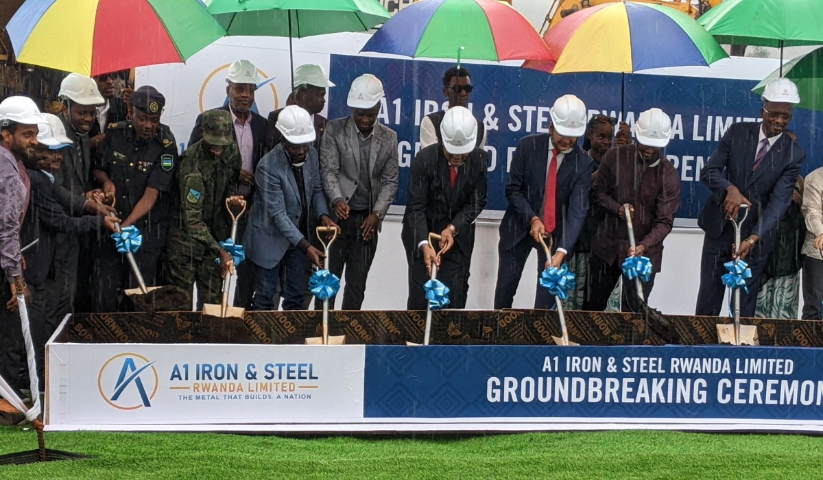 A groundbreaking event for an iron and steel processing plant to be constructed in Rwanda.