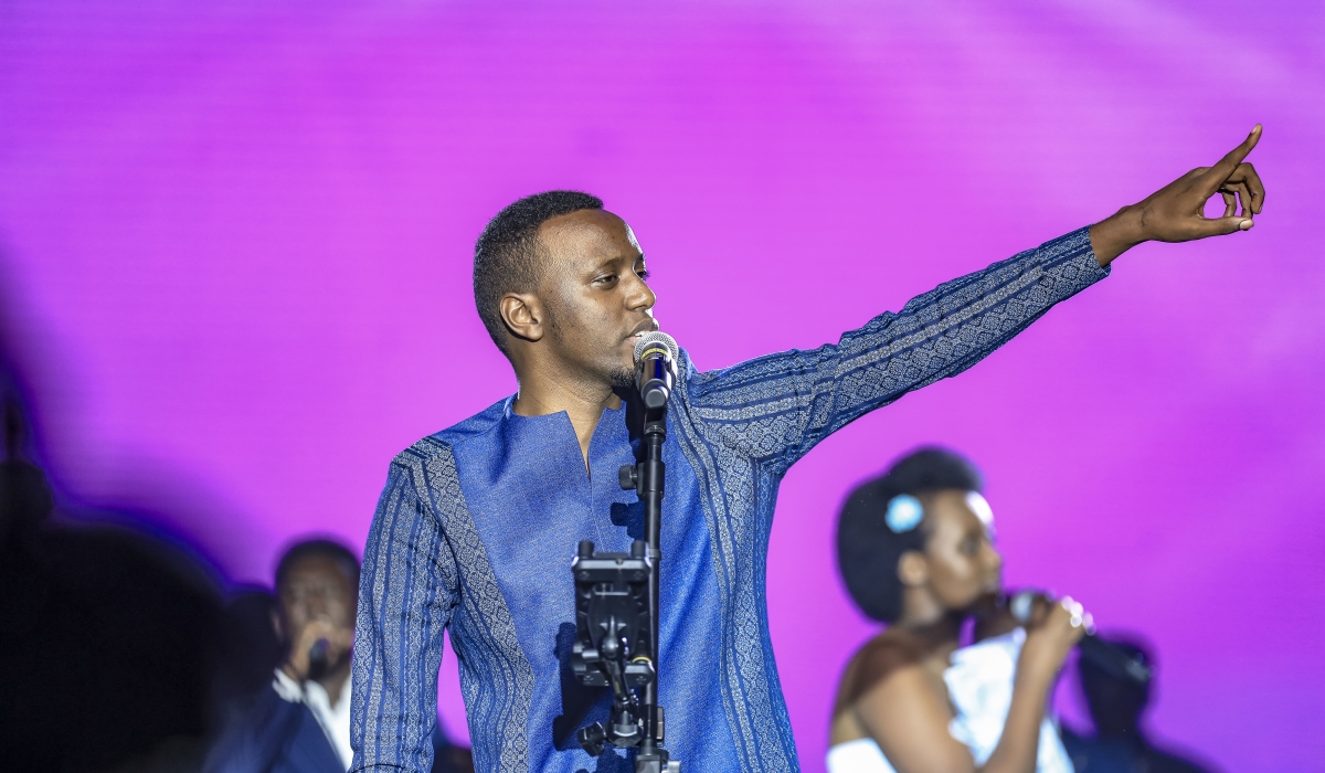 Backed by his wife Dorcas and their band, Papi Clever delivered a powerful performance during the couple&#039;s &#039;Made in Heaven&#039; concert at Intare Conference Arena on Sunday, November 10-Emmanuel Dushimimana