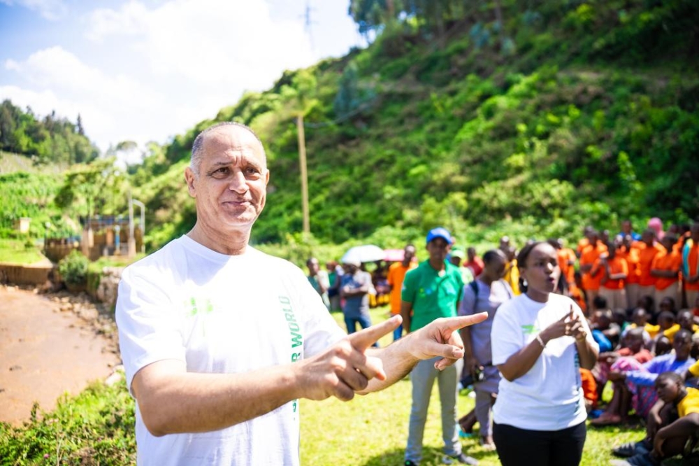 Etienne Saada, Managing Director of Bralirwa, says the company&#039;s commitment to restoring watersheds and nature through close collaboration with key stakeholders during an event on November 9. Photo courtesy