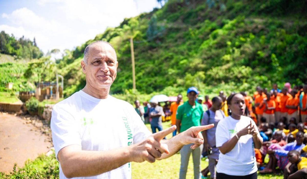 Etienne Saada, Managing Director of Bralirwa, says the company&#039;s commitment to restoring watersheds and nature through close collaboration with key stakeholders during an event on November 9. Photo courtesy