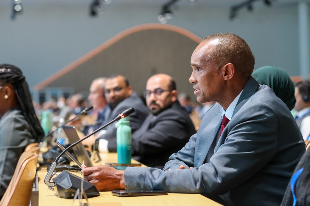 Ali D. Mohamed, the AGN Chair, delivered his remarks at the 29th United Nations Climate Change Conference (COP 29) in Baku, Azerbaijan, on November 12. Photo courtesy.