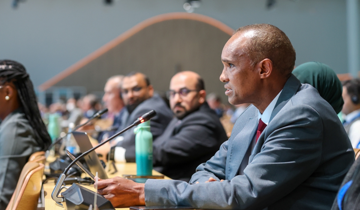 Ali D. Mohamed, the AGN Chair, delivered his remarks at the 29th United Nations Climate Change Conference (COP 29) in Baku, Azerbaijan, on November 12. Photo courtesy.