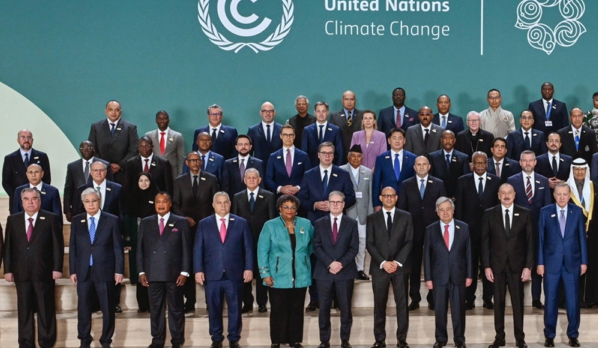 President Paul Kagame joined other world leaders for a group photo at the opening ceremony of COP29 in Azerbaijan’s capital Baku, on Tuesday, November 12. Photo Courtesy