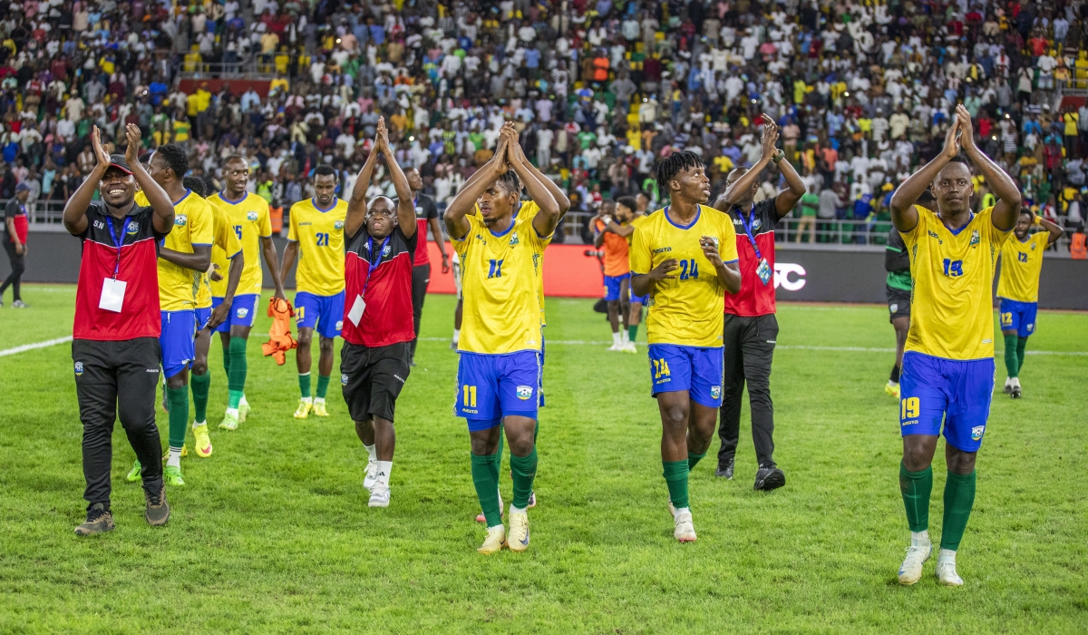 Amavubi team celebrated their qualification for the AFCON 2025 final after a 2-1 victory at Amahoro Stadium on October 15. Rwanda is in third place in Group D with 5 points, while Libya sits at the bottom of the table with just 1 point. Photo Emmnuel Dushimimana 