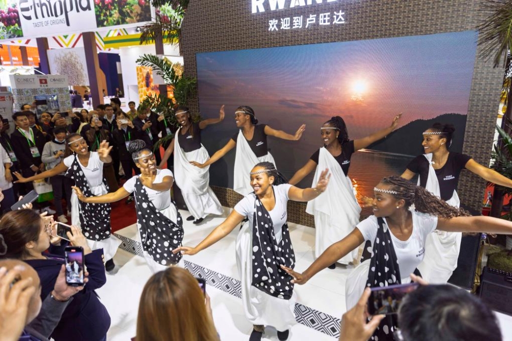 Rwandan dance troupe performing Umushayayo’ at CIIE 2024. Photo Courtesy