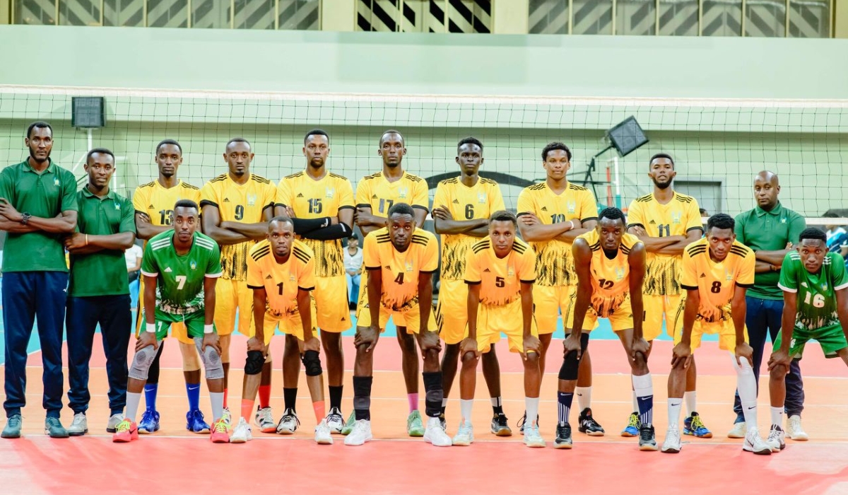 Eastern African University (EAU) VC team pose for a photo during the match at Petit Stadium