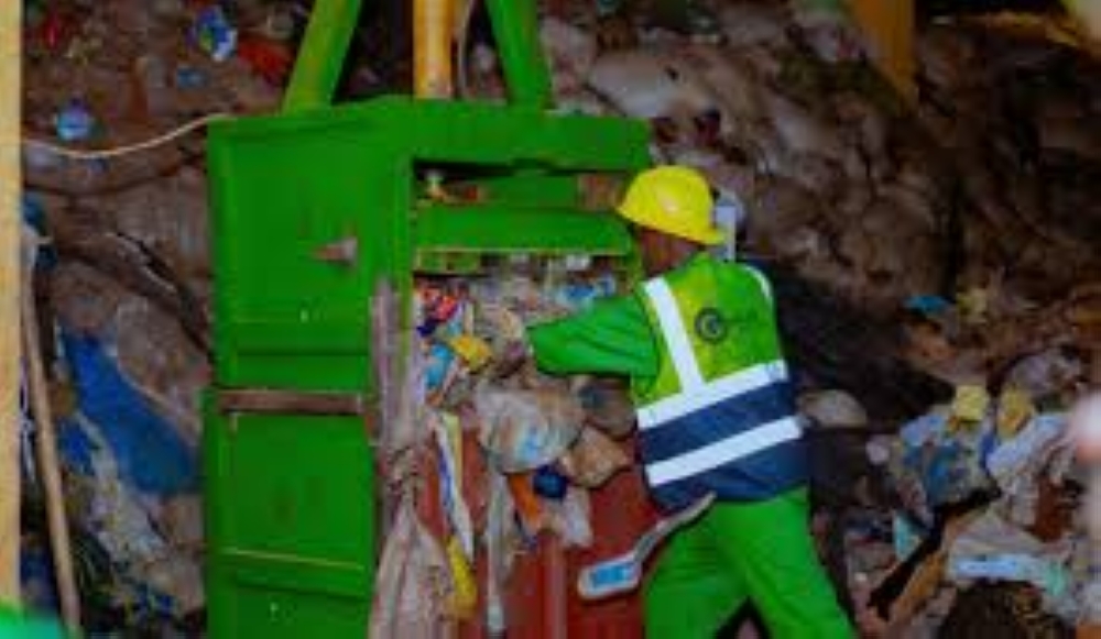 Green Care Rwanda workers sort plastic waste before it is recycled to produce products such as pavers. One of the new startups tackles plastic waste management by incentivizing communities to sort and sell plastic waste instead of disposing of it.