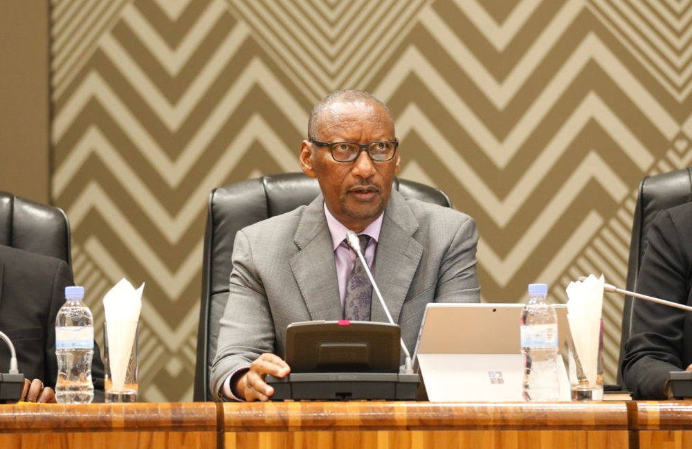 Governor of the National Bank of Rwanda John Rwangombwa speaks during the presentation of the central bank annual report in Parliament on November 18, 2024. Courtesy