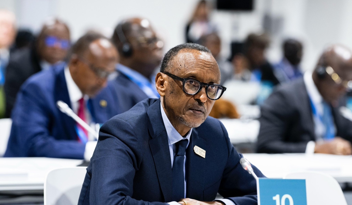 President Paul Kagame delivers his remarks during the session on Measuring the Green Wealth of Africa in Baku on November 13. Photo by Village Urugwiro