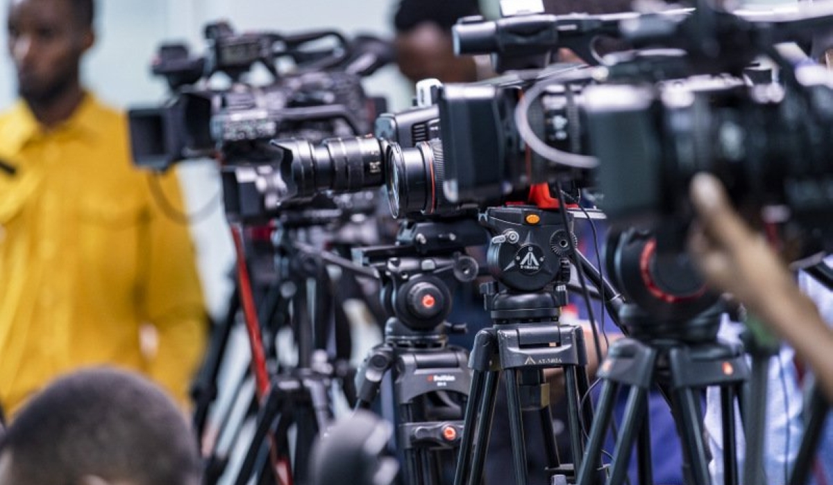 Cameras set up during coverage in Kigali. Regulating artificial intelligence (AI)-generated content is among the expected outcomes of the proposed media policy if approved. Photo by Sam Ngendahimana 