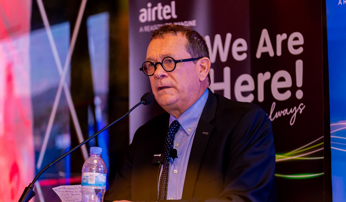 Airtel Rwanda Managing Director Emmanuel Hamez speaks during a press event on Tuesday, November 20, Photo Courtesy  