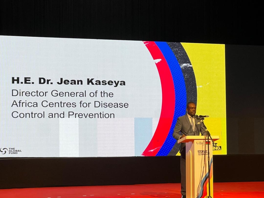 The Director General of the Africa Centers for Disease Control and Prevention (Africa CDC), Dr Jean Kaseya addresses  the opening of the 52nd Board Meeting of the Global Fund on Tuesday in Lilongwe, Malawi