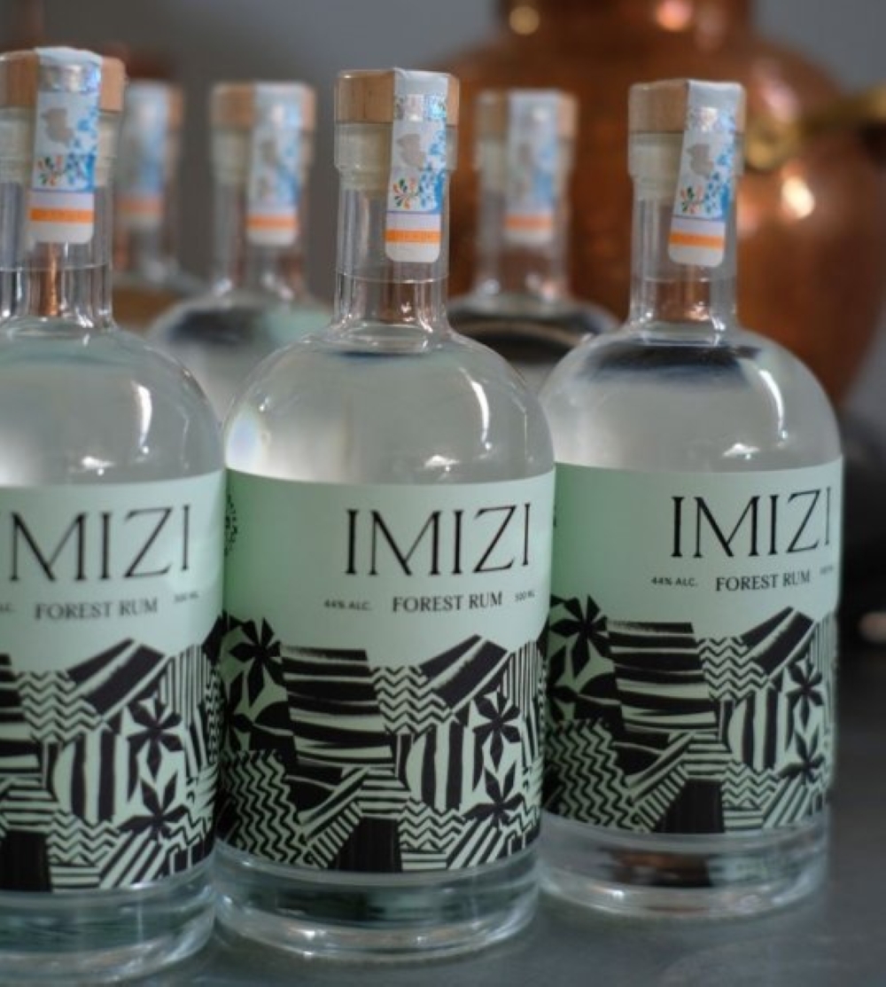 IMIZI, a Rwandan spirits brand currently produces 100 bottles of rum per month supplied in Rwanda. Courtesy