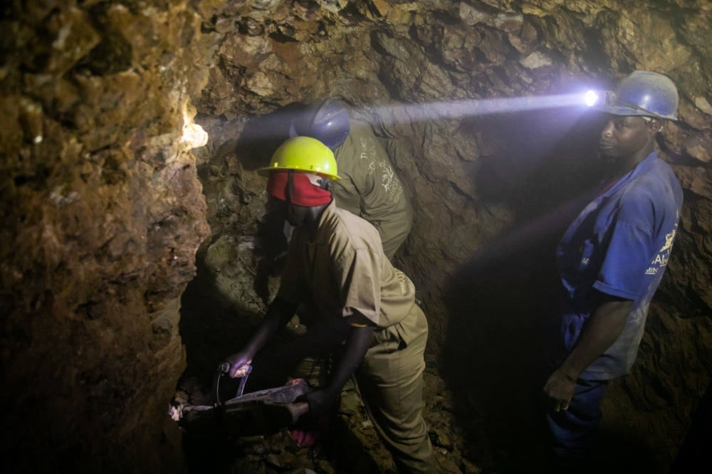 Miners on duty in Mageragere.Rwanda Mines, Petroleum, and Gas Board (RMB) on November 25 announced the resumption of beryllium exportation, after a four-month suspension.