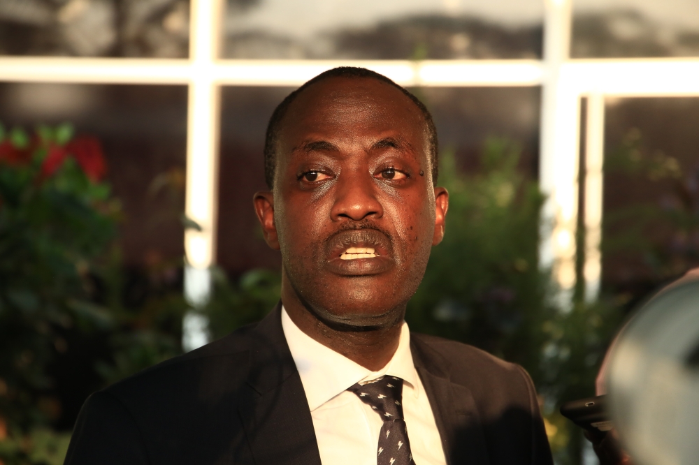 Faustin Nkusi, the Spokesperson of NPPA speaks to journalists on September 20,2021. Photo by Sam Ngendahimana