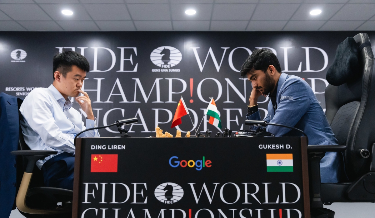 Reigning champion GM Ding Liren and GM Gukesh Dommaraju agreed on a draw after nearly three hours of play in Round 2 of World Chess Championship 2024, at Singapore&#039;s Equarius Hotel in Resorts World Sentosa, on Tuesday, November 26.
