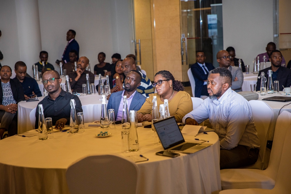 Private healthcare providers during a workshop with Equity Bank Rwanda officials. Photos by Dan Gatsinzi