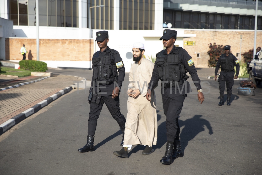 Terrorism suspect Salman Khan arrives at the Kigali International Airport on Wednesday, November 27. Photo by Emmanuel Dushimimana.